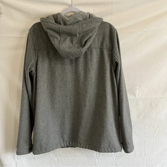 COTTON ON Nineteen Ninety One Wool Hoodie Utility Jacket Gray Size Medium - Picture 2 of 12